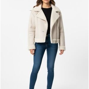 Women's Cream Shearling Jacket
